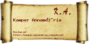Kamper Annamária névjegykártya